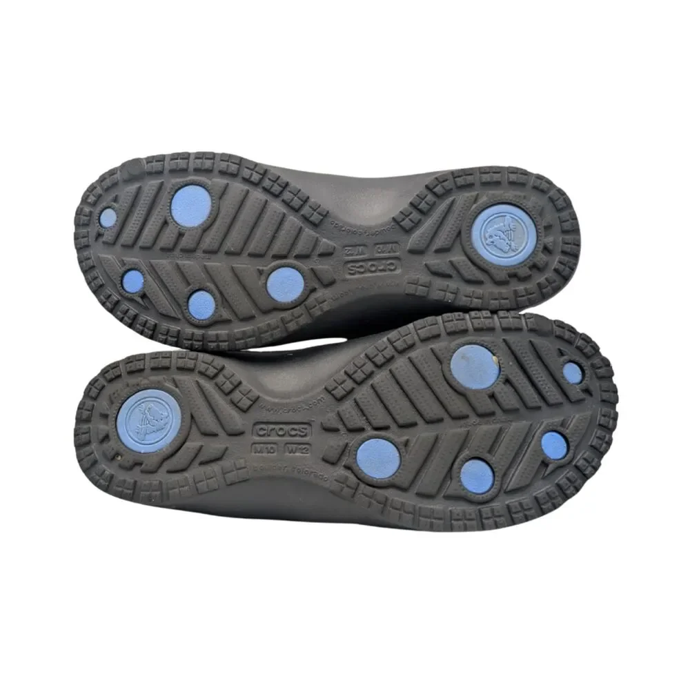 Crocs Black Blue Thong Sandals Size Mens 10 Womens 12